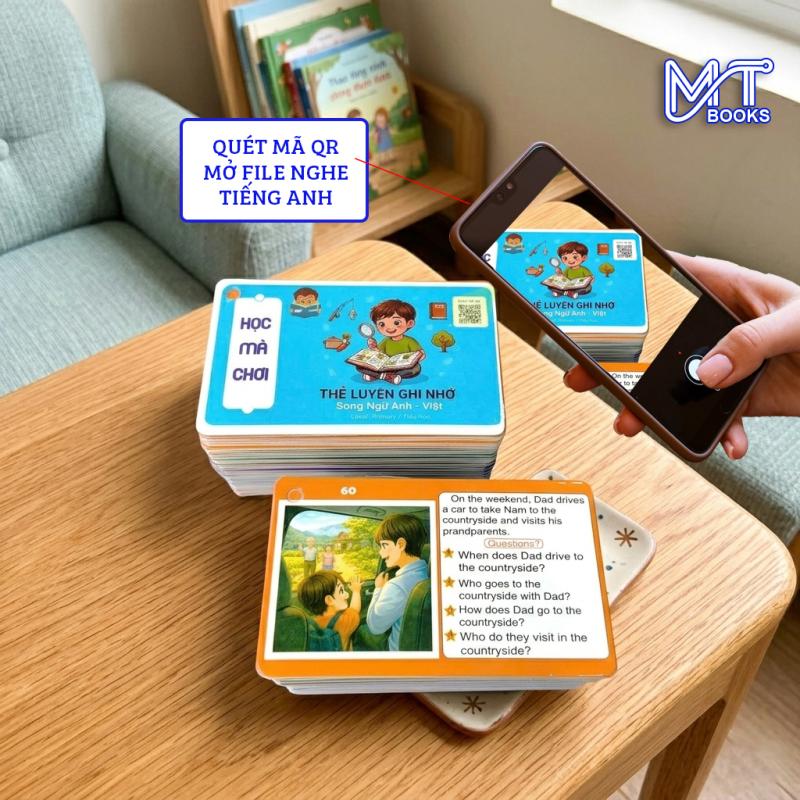 Combo Thẻ Học Tiếng Anh Song Ngữ Cho Bé | Tặng App Học Miễn Phí | Học Nhanh Nhớ Lâu