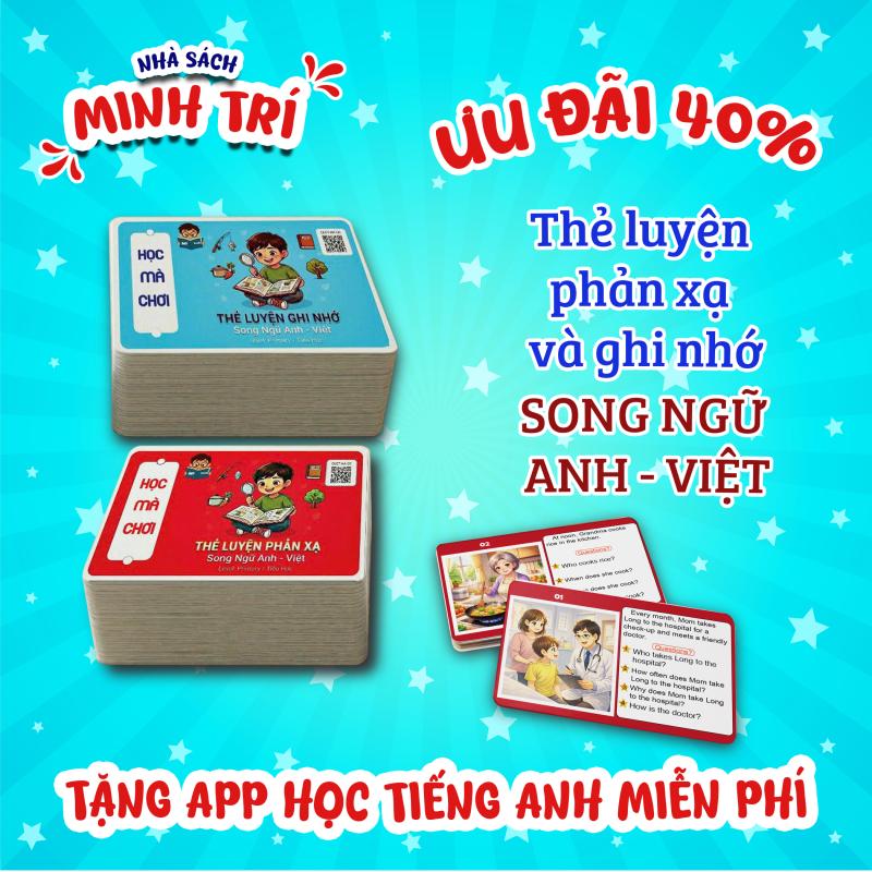 Combo Thẻ Học Tiếng Anh Song Ngữ Cho Bé | Tặng App Học Miễn Phí | Học Nhanh Nhớ Lâu