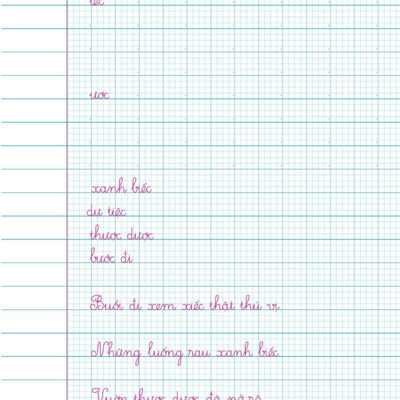 Vở luyện viết Mẫu chữ nhỏ một ô ly