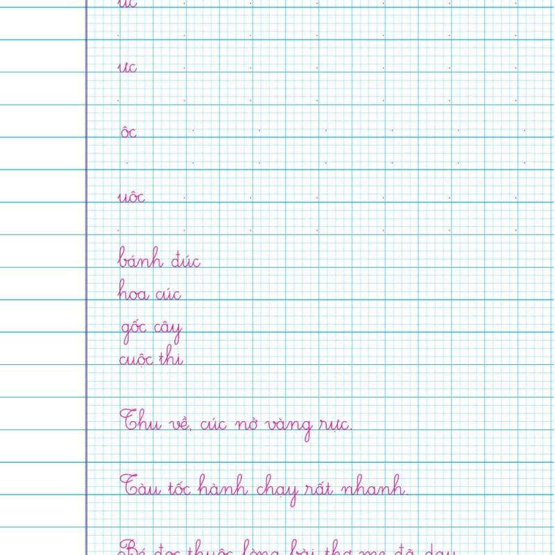 Vở luyện viết Mẫu chữ nhỏ một ô ly