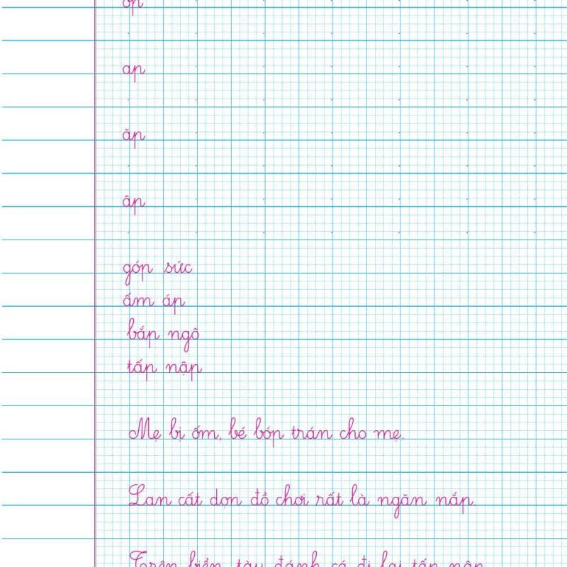 Vở luyện viết Mẫu chữ nhỏ một ô ly