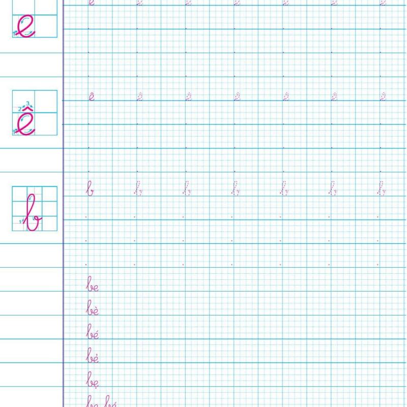 Vở luyện viết Mẫu chữ nhỏ một ô ly