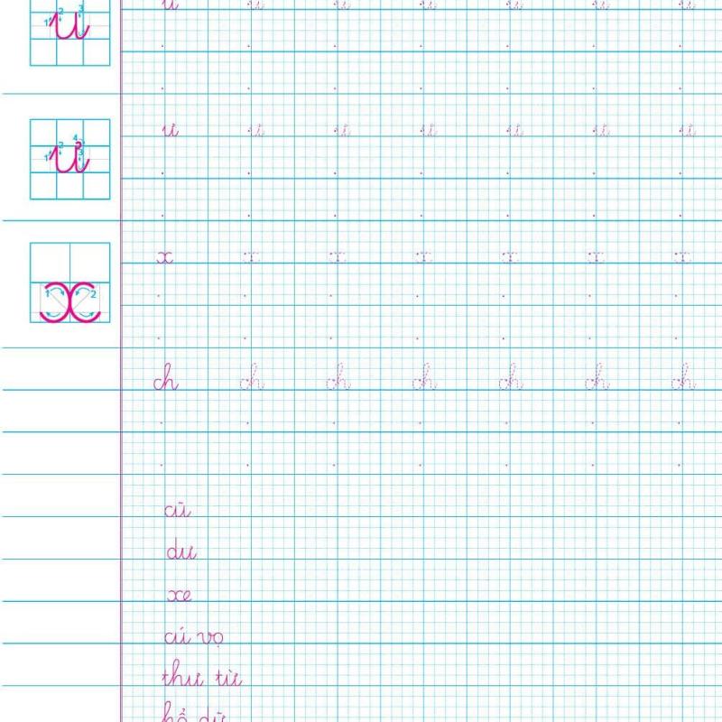 Vở luyện viết Mẫu chữ nhỏ một ô ly