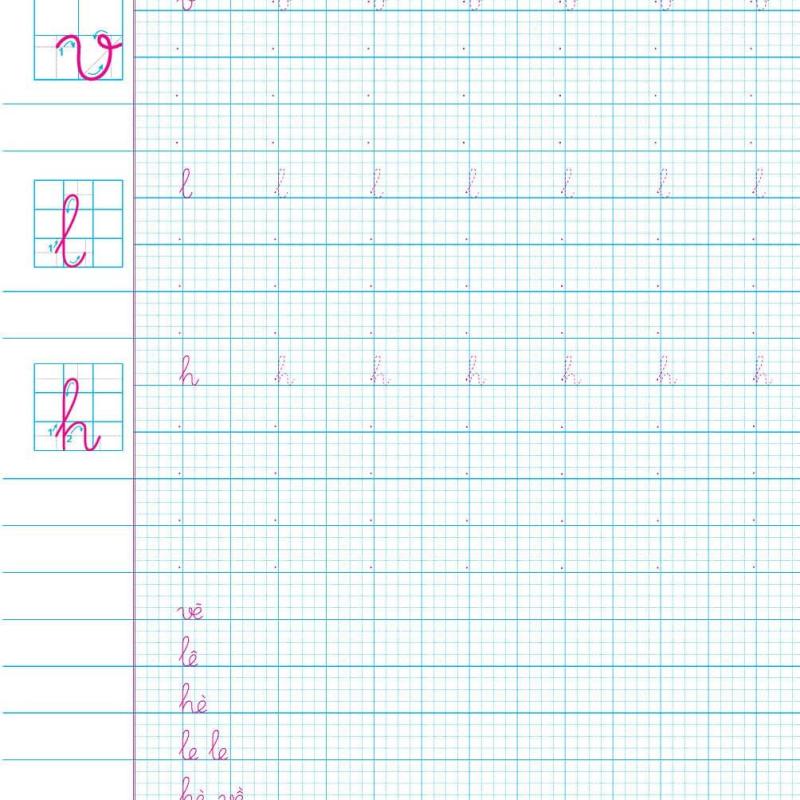Vở luyện viết Mẫu chữ nhỏ một ô ly