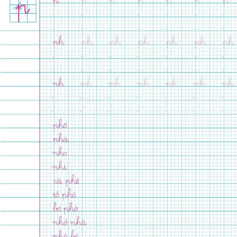 Vở luyện viết Mẫu chữ nhỏ một ô ly